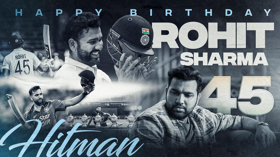 Birthday celebration poster for Rohit Sharma